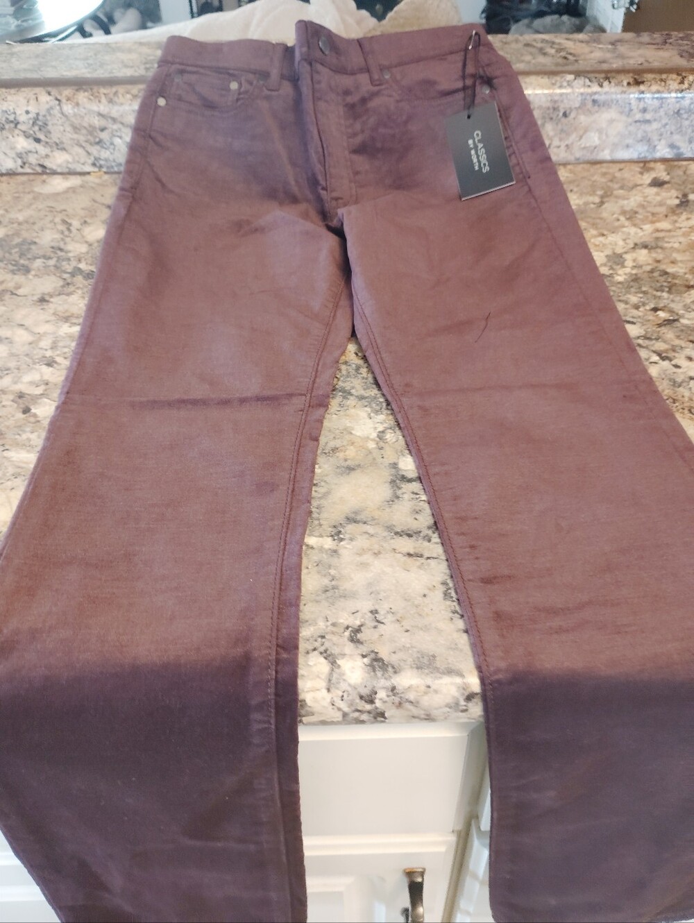 Nwt Worth 2 Burgundy Charlie Soft Velvet Pants Women's